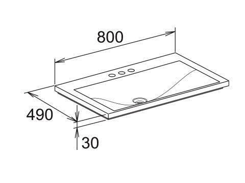 Keuco Meubelwastafel Royal Reflex 800x30x490mm