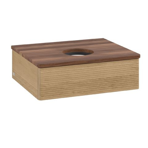 Meuble Pour Vasque à Poser Villeroy et Boch Antao avec Structure 1 tiroir 600x190x500mm Honey Oak/Warm Walnut