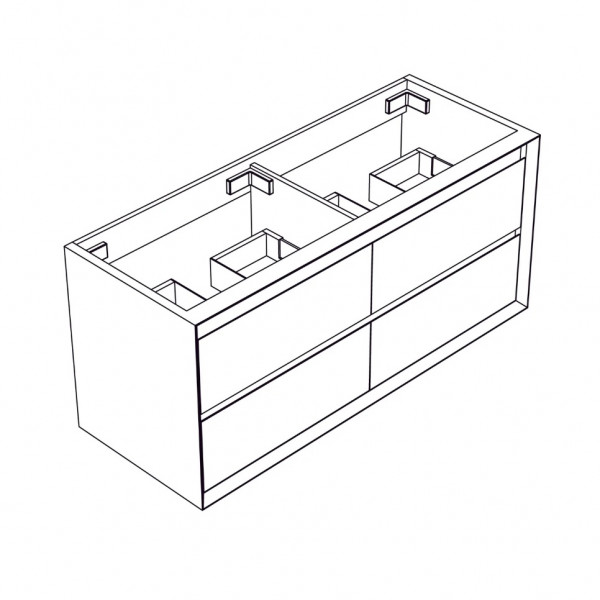 Allibert Wastafelmeubel DELTA 4 lades 1200x540x460mm Zwart Matt