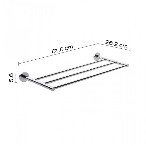 Gedy Handdoekenrek GIACARTA 3 rails, plank Chroom