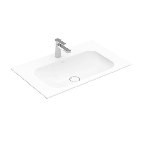 Villeroy & Boch Finion meubelwastafel 1 kraangat 80x50cm Ceramic+ met verdekte overloop stone white 416484RW