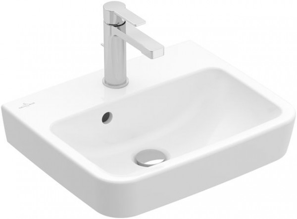 Lave Main Villeroy et Boch O.novo 1 trou, Avec trop-plein, meulé 450mm Blanc Alpin CeramicPlus