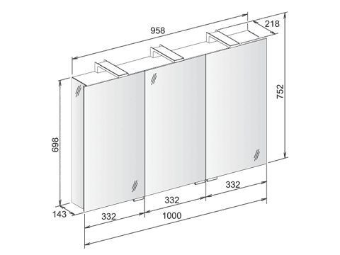 Spiegelkast Keuco Royal Universe 1000x750x143mm