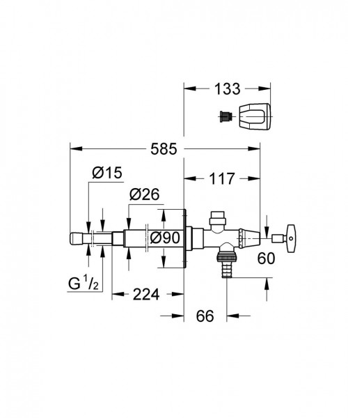 Grohe Eggemann Eurotec - Complete Externe Muurafsluiter 41212000