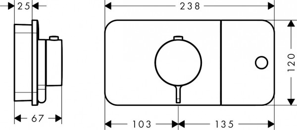 Thermostatische Douchemengkraan Axor ONE voor inbouwmontage 1 Gebruik Zwart Mat