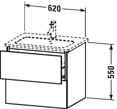 Duravit Wastafelmeubels L-Cube voor 233663 481x620x550mm