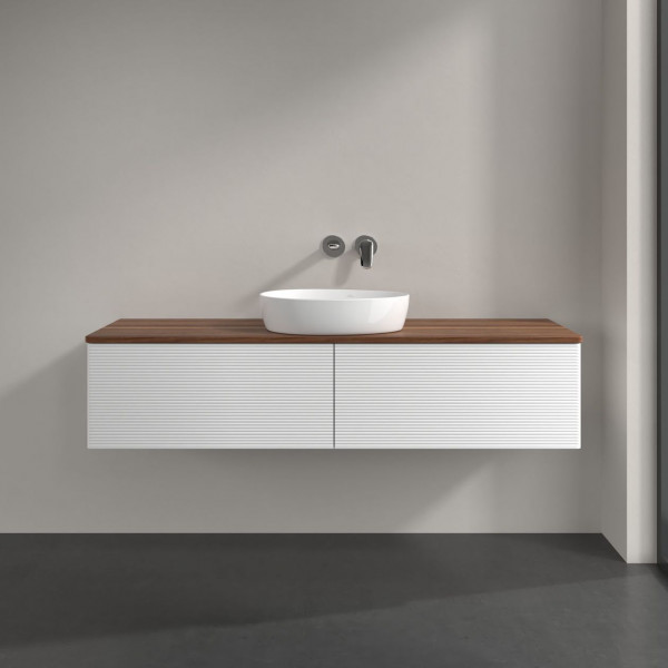 Wastafelmeubel Voor Opzet Waskom Villeroy en Boch Antao 1600x360x500mm White Matt Laquered/Warm W...