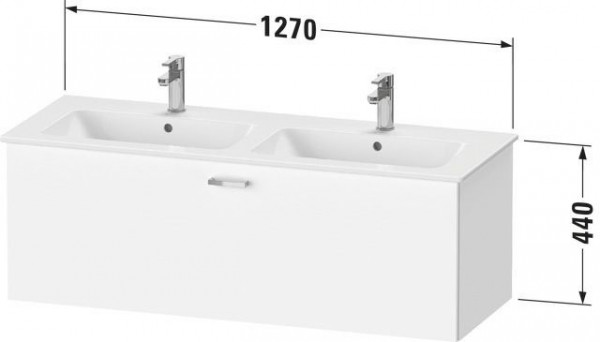 Dubbel Wastafelmeubel Duravit XBase 1 hangende lade 440mm Grafiet Mat