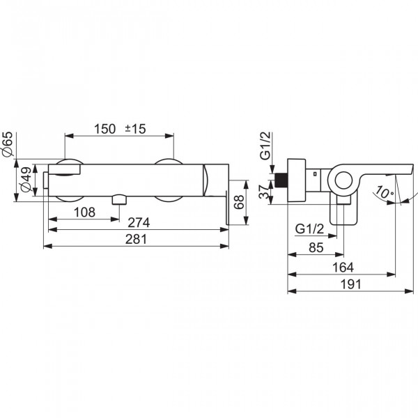 Thermostatische Mengkraan Bad Douche Hansa STELA Chroom