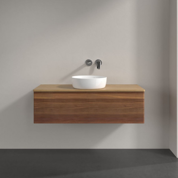 Wastafelmeubel Voor Opzet Waskom Villeroy en Boch Antao 1200x360x500mm Warm Walnut/Honey Oak