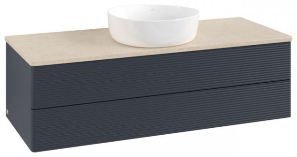 Wastafelmeubel Voor Opzet Waskom Villeroy en Boch Antao 1200x360x500mm Midnight Blue Matt Lacquer...