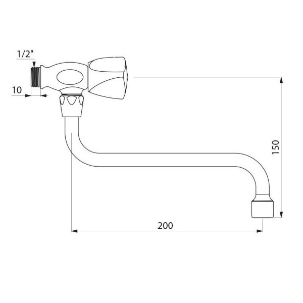 Keuken Muurkraan Delabie Long-Life Chroom