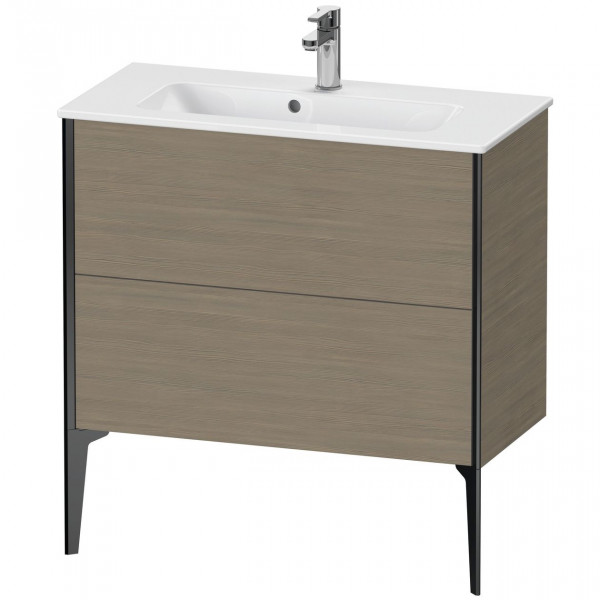 Meuble Pour Lavabo Encastrable Duravit XViu 2 tiroirs, pour lav. compact ME 810mm Chêne Terra Mat/Noir Mat XV44890B235