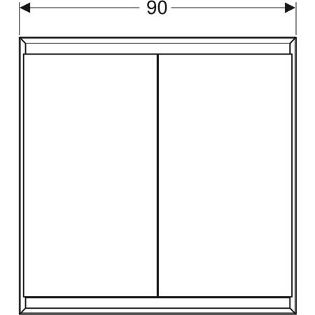 Badkamerkasten Geberit ONE Ingebouwde montage, 2 deuren 900x900mm Wit