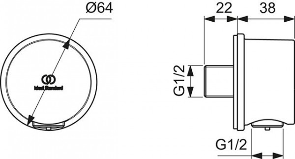 Afvoerbocht Ideal Standard IDEALRAIN Magnetisch Grijs