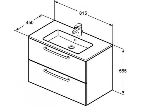 Ideal Standard Wastafel met meubilair Eurovit Plus (K2978)