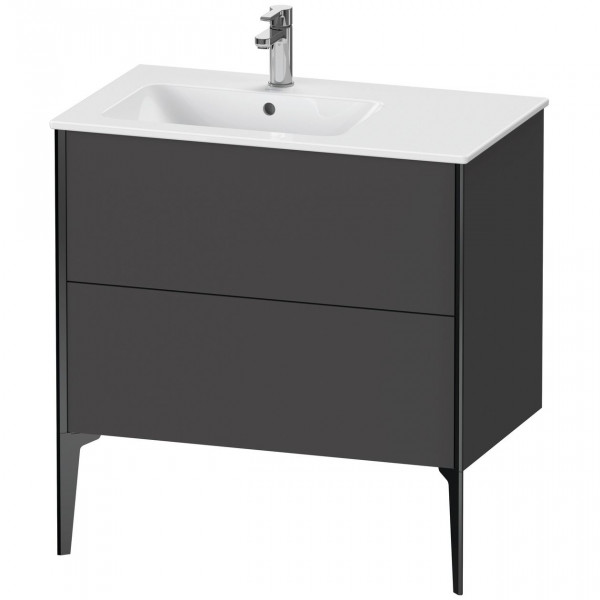 Meuble Pour Lavabo Encastrable Duravit XViu 2 tiroirs, pour lav. gauche ME 810mm Graphite Mat/Noir Mat XV44860B249