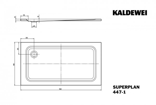 Kaldewei Douchebak Rechthoekig Mod.447-1 Superplan XXL (443600010)