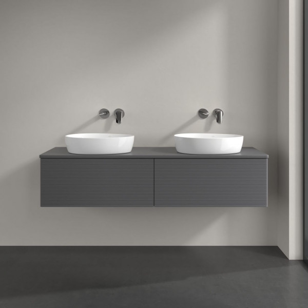 Dubbel Wastafelmeubel Villeroy en Boch Antao 1600x360x500mm Anthracite Matt Laquered