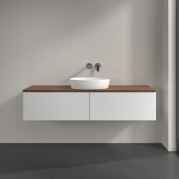 Wastafelmeubel Voor Opzet Waskom Villeroy en Boch Antao 1600x360x500mm Glossy White Lacquer/Warm ...