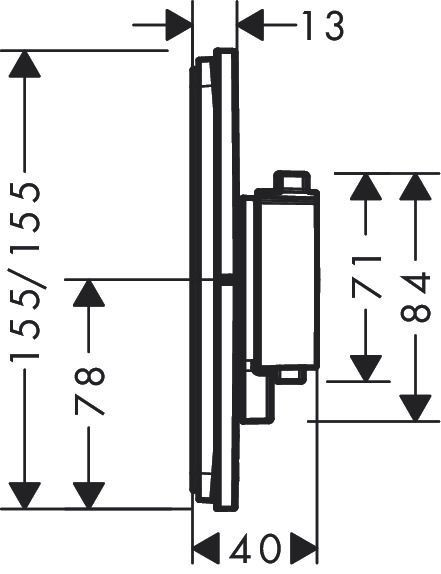 Hansgrohe Showerselect thermostaat inbouw v. 2 functies chroom 15583000