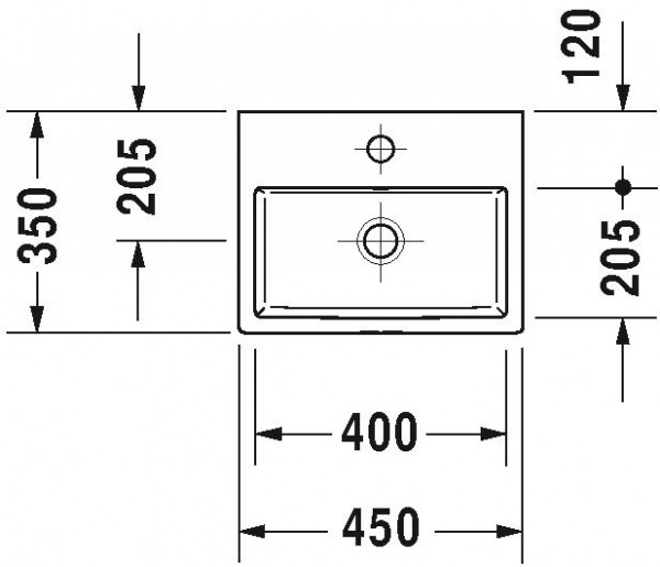 Duravit Vero Air Hand Wastafel, Meubelfonteintje, 450mm