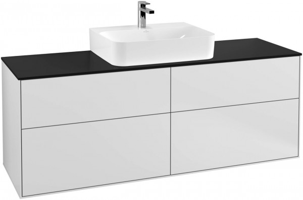 Meuble Pour Lavabo Encastrable Villeroy et Boch Finion White/Glass Black F19200MT