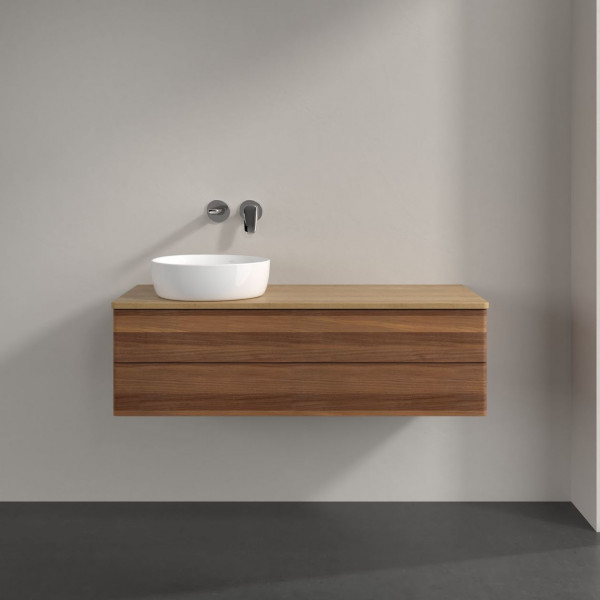 Wastafelmeubel Voor Opzet Waskom Villeroy en Boch Antao 1200x360x500mm Warm Walnut/Honey Oak