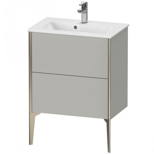 Meuble Pour Lavabo Encastrable Duravit XViu 2 tiroirs, pour lav. compact ME 610mm Gris béton mat/Champagne XV44880B107