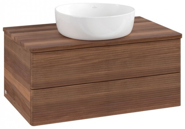 Wastafelmeubel Voor Opzet Waskom Villeroy en Boch Antao 800x360x500mm Warm Walnut