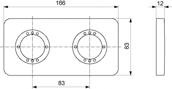 Ideal Standard Archimodule 2-gats rozet 83x166mm A1541AA