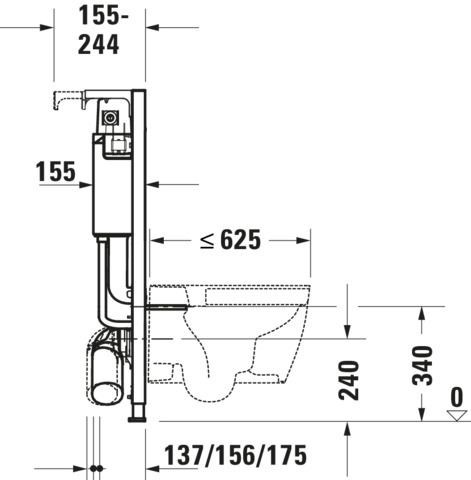 Inbouwreservoir Toilet Duravit DuraSystem H : 99 cm Standard