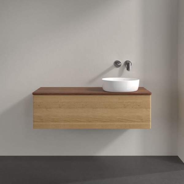 Wastafelmeubel Voor Opzet Waskom Villeroy en Boch Antao 1200x360x500mm Honey Oak/Warm Walnut