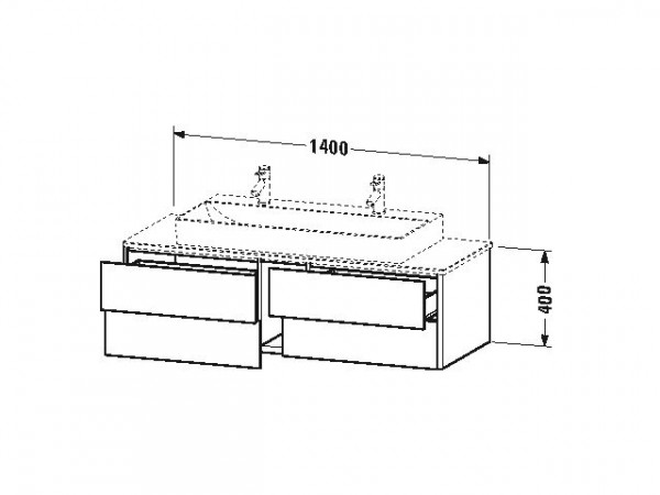 Duravit Wastafelmeubel XSquare 400x1400x548mm