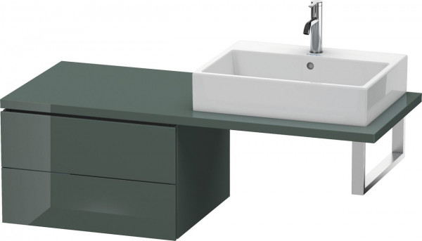 Meuble Pour Vasque à Poser Duravit L-Cube 2 tiroirs 620mm Gris Dolomite Brillant LC583803838