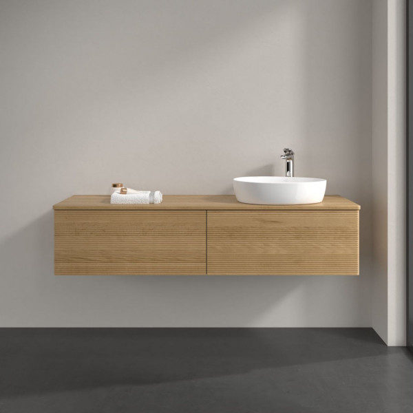 Wastafelmeubel Voor Opzet Waskom Villeroy en Boch Antao 1600x360x500mm Honey Oak