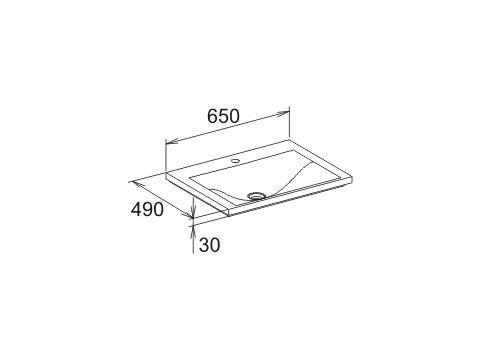 Keuco Meubelwastafel Royal Reflex 650x30x490mm