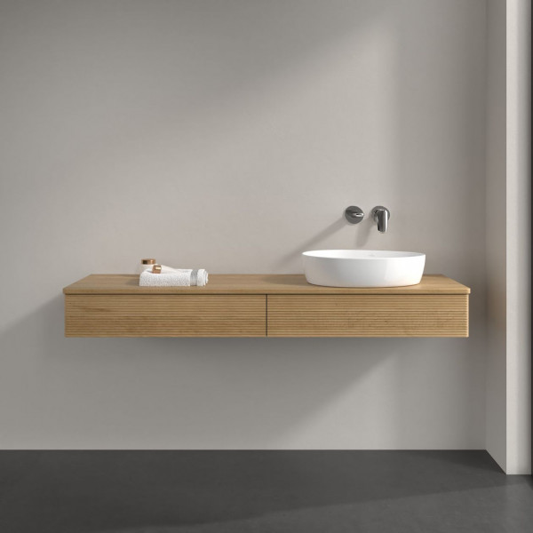 Wastafelmeubel Voor Opzet Waskom Villeroy en Boch Antao 1600x190x500mm Honey Oak