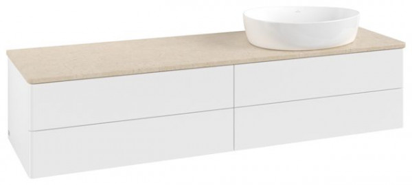 Wastafelmeubel Voor Opzet Waskom Villeroy en Boch Antao 1600x360x500mm White Matt Laquered/Boticcino