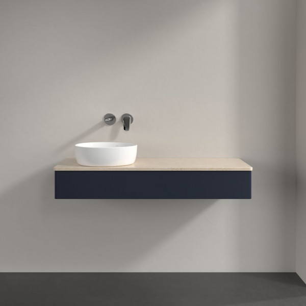 Wastafelmeubel Voor Opzet Waskom Villeroy en Boch Antao 1200x190x500mm Midnight Blue Matt Lacquer...