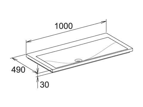 Meubelwastafel Keuco Royal Reflex, Zonder gat, 1000x30x490mm Wit