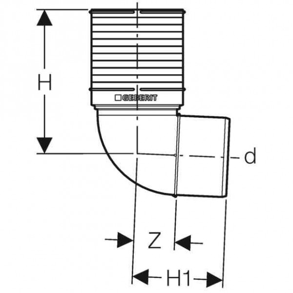 Geberit Elleboog voor WC, DN 110
