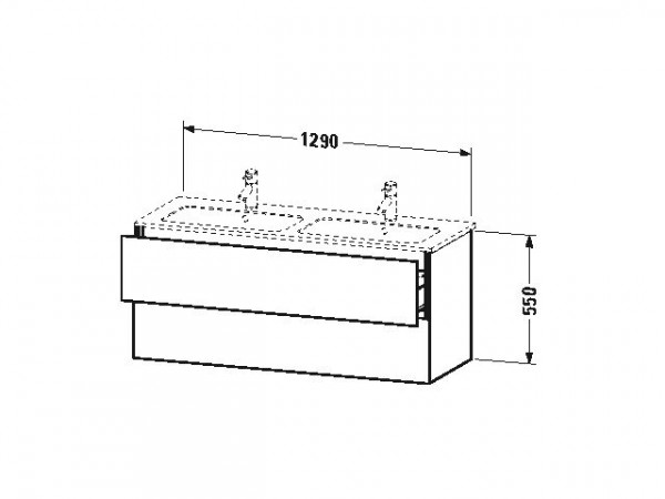 Duravit Wastafelmeubels L-Cube voor 23361 481x1290x550mm