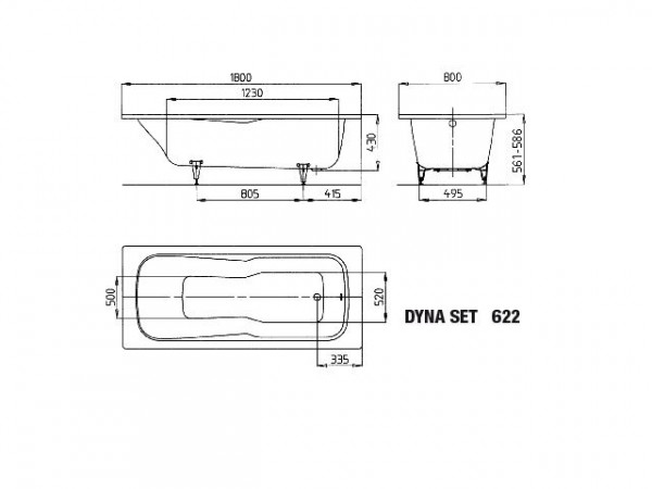 Kaldewei Standaard Bad model 622 Dyna Set (226400010)