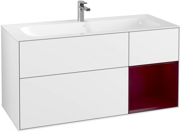 Meuble Pour Lavabo Encastrable Villeroy et Boch Finion Glossy White/Peony G070HBGF