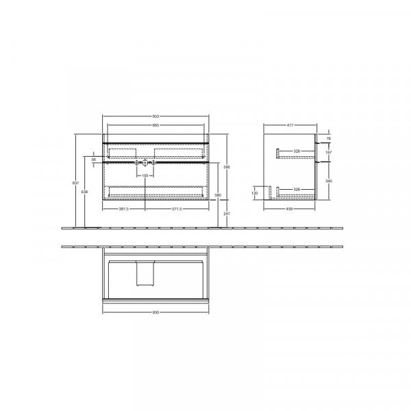 Villeroy en Boch Wastafelmeubels Venticello 953 x 590 x 502 mm