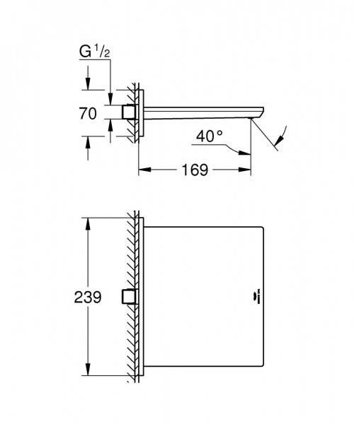 Baduitloop Grohe Allure voor bad en douche Hard Graphite