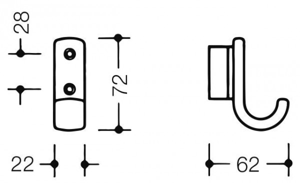 Hewi Kapstok 72 mm Serie 477 477.90.061