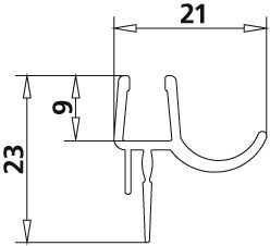 Kermi ATEA Joint d'étanchéité horizontal longueur 985 mm 2534054
