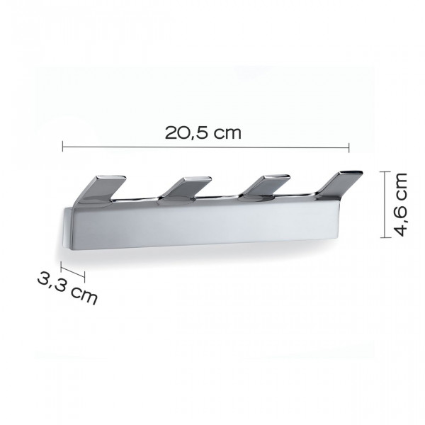 Gedy Handdoekhaakjes 4 haken 46x205x33mm Chroom